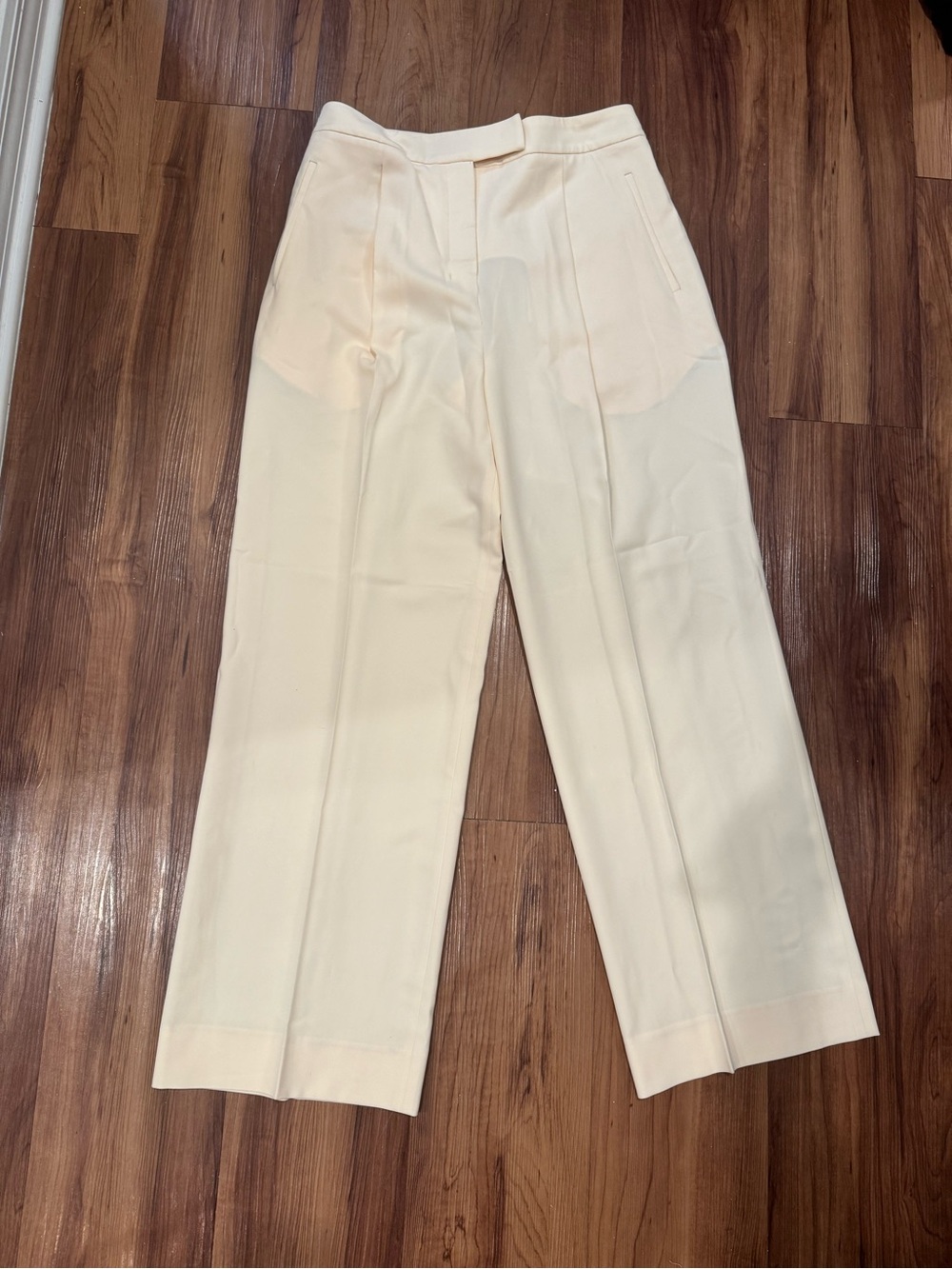 Calvin Klein sz 6 Cream Wide-Leg High-Rise Pants